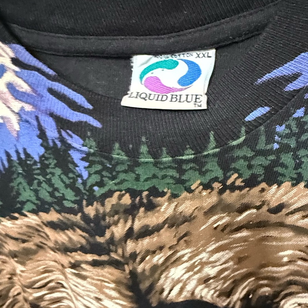 Rare Liquid Blue 1995 All Over Print Grizzly Bear John Connell Tee Size XXL. - Picture 9 of 11